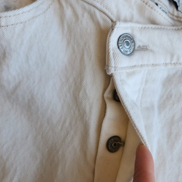 Abercrombie & Fitch The Dad Curve Love Crossover Overlap Jeans Button-Fly Ivory - Picture 6 of 10